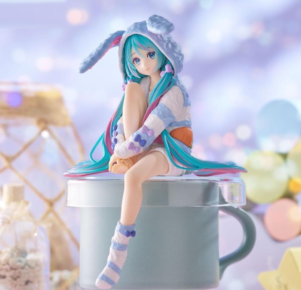 Hatsune Miku Noodle Stopper Figure - Bunny Ear Pajamas Blue Ver. - 1 Type