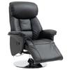 Recliner, reclining function, leather look, footrest, up to 150 kg, 78 x 80 x 109 cm, Black