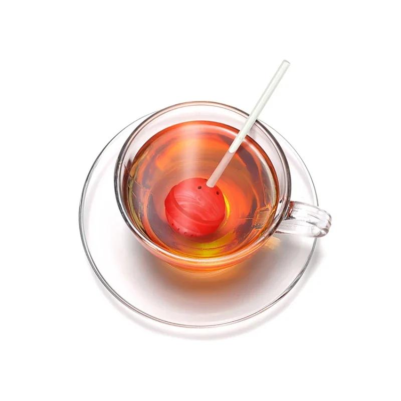 Loose Leaf Tea Accessories, Candy Colors, Mug Strainer, Cup Steeper, Silicone Sweet Tea Infuser, Lollipop Candy, 1Pcs