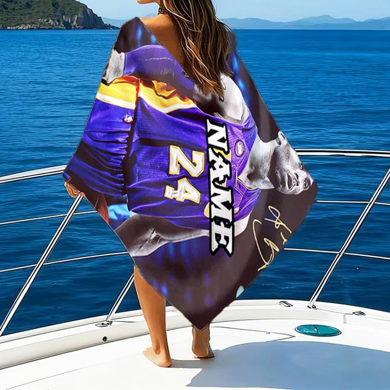 Custom Name Legacy Lakers' Gold Microfiber Beach Towel Super Soft & Absorbent for Bath, Beach, Travel  Bath Time Accessory, Fan gifts