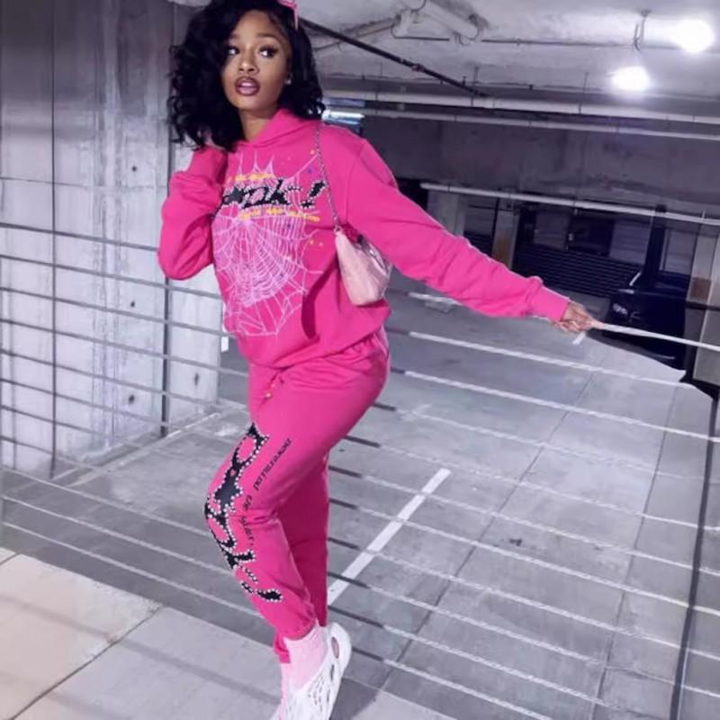 Spider Web Print Hooded Sweatshirt Unisex Oversized Streetwear Pullover 2025