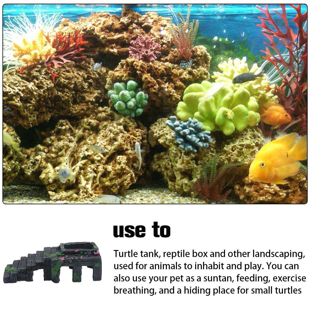 Turtle Basking Platform Waterproof Aquarium Landscaping Hiding Caves Lightweight Climbing Platforms Reptile Turtles