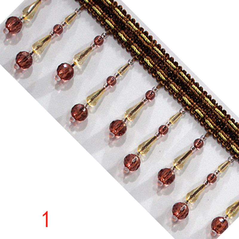 

1m/2m Acrylic Beads Tassel Pendants Lace European Style Lace Trim DIY Decorative Lampshades Curtain Accessories Upholstery Trim length 1m