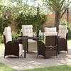 VidaXL 5-Piece Garden Dining Set In Brown Poly Rattan 3380543