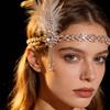 Pailletten Gatsby-Stil Feder-Kopfband Vintage Maskenball Haarband Cosplay Kleid Kopfschmuck Mädchen