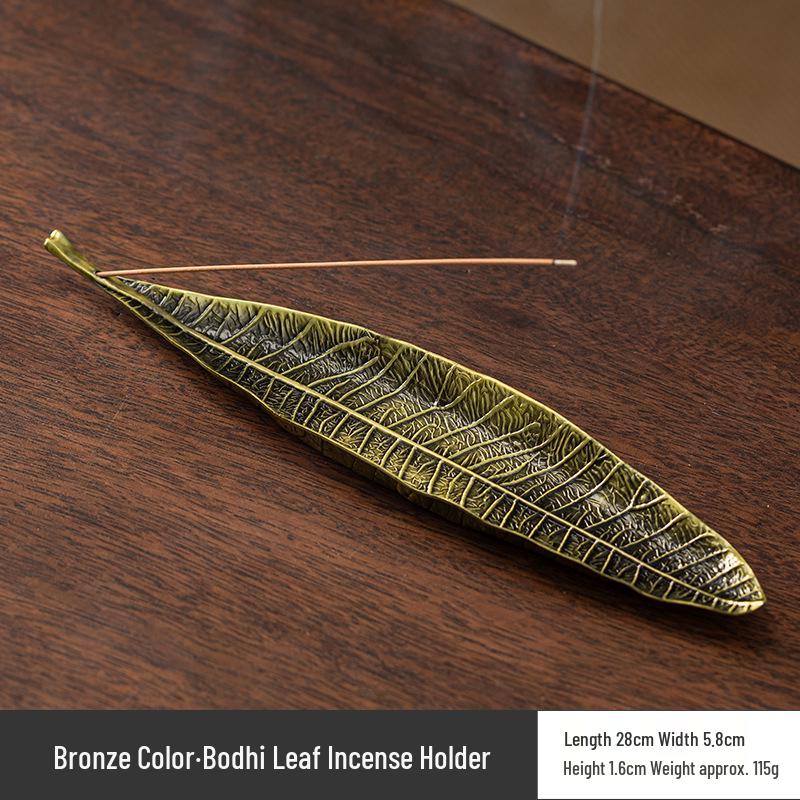 Antique Bodhi Leaf Incense Holder - Japanese-Inspired Aromatherapy Stand
