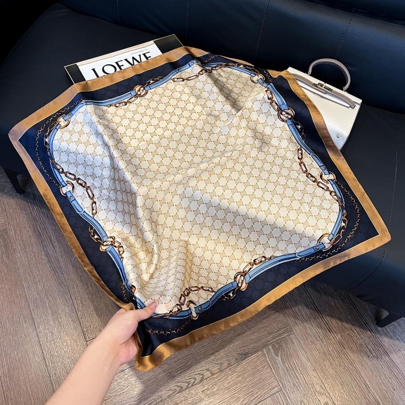 New silk scarf women's fashion versatile high-end small square scarf Korean version neck protection scarf spring and autumn retro scarf binding bag