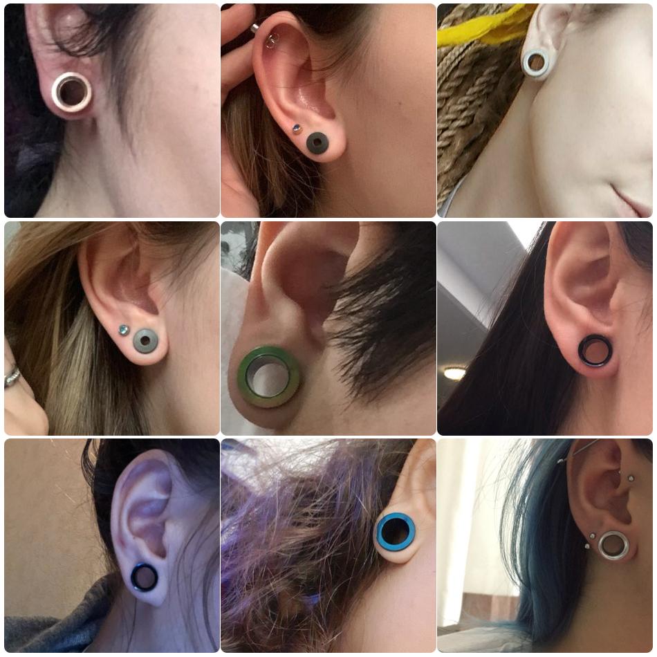 2Pcs/lot 2mm-30mm Stainless Steel Ear Stretcher Expanders Tunnels and Plugs Earrings Screwed Back Ear Dilations Ear Expansions