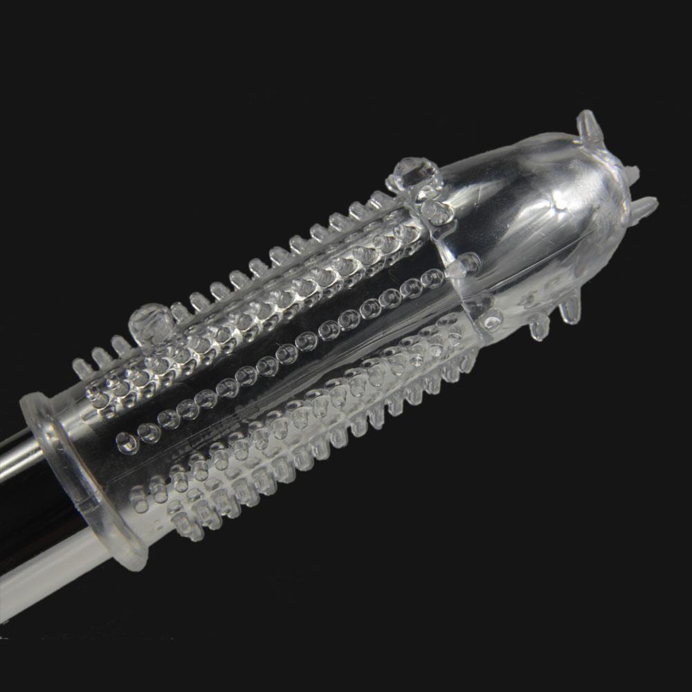 Vibrator Sleeves Ribbed Lasting Textured Penis Extender Sleeve Dotted Finger Condom Delay Cock Ring Enlargement Sex Toy Lover