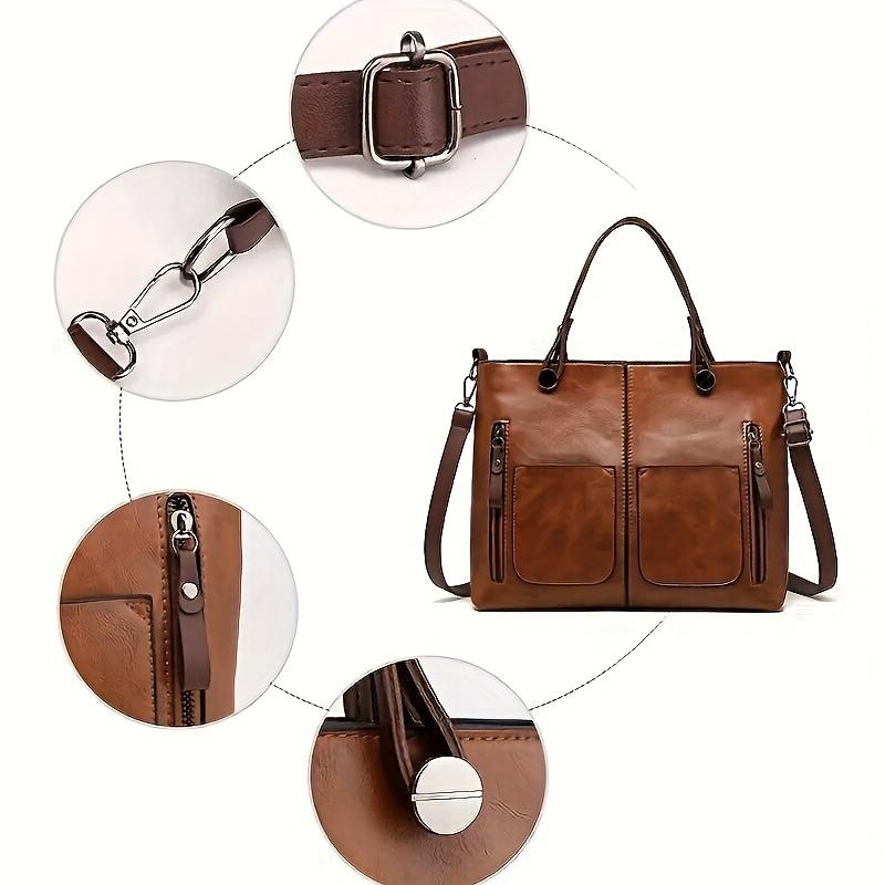 Women's Bag Fashion Classical Style Crossbody Handbag Retro PU Leather Shoulder and Purse Casual Bag Daily