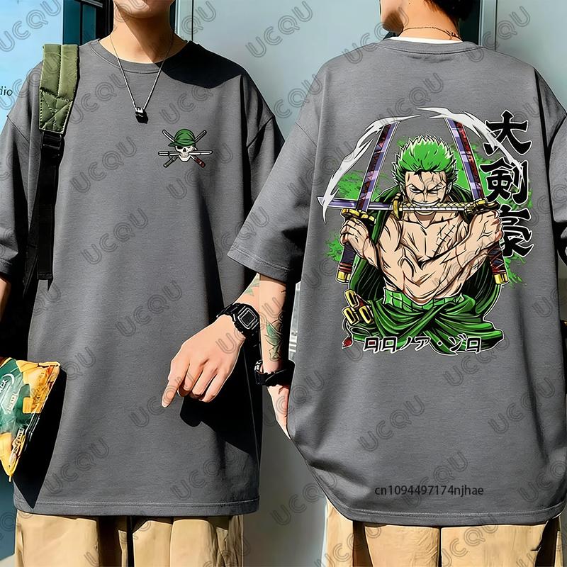 2026 Sommer Roronoa Zoro Cartoon Grafik Herren und Damen Baumwolle T-Shirt Kurzarm Cosplay T-Shirts Freizeit Oberteile