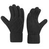 Men's Double Warm Gloves Outdoor Cycling Office Knitted Gloves Fleece Thickened Gloves