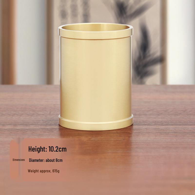 Premium Large Capacity Brass Desktop Pen Holder Organizer