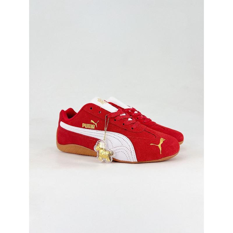 [Pure Original Lychee Leather] Rose Racing Shoes PM Classic SpeedcatOG Suede Thin-soled T-head Women's Shoes
