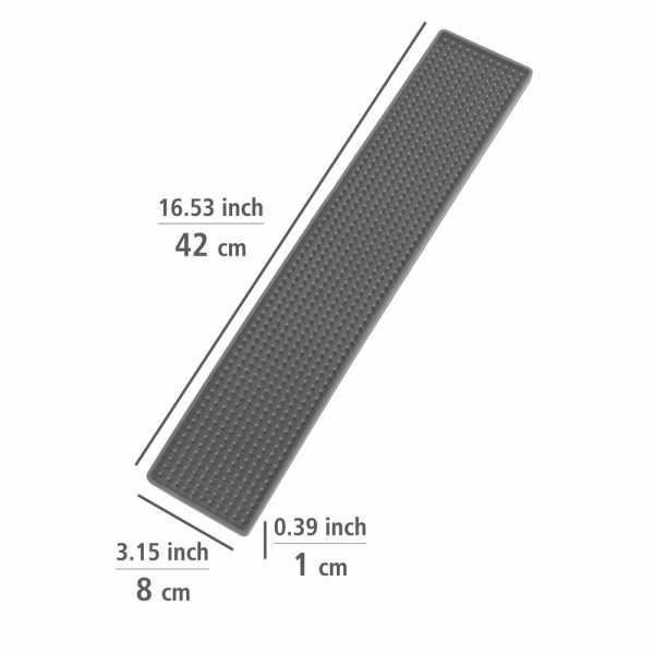 Tapis d'égouttage à vaisselle slim, tapis étroit en caoutchouc à picots pour sécher vaisselle &amp; verres, tapis d'évier en plastique