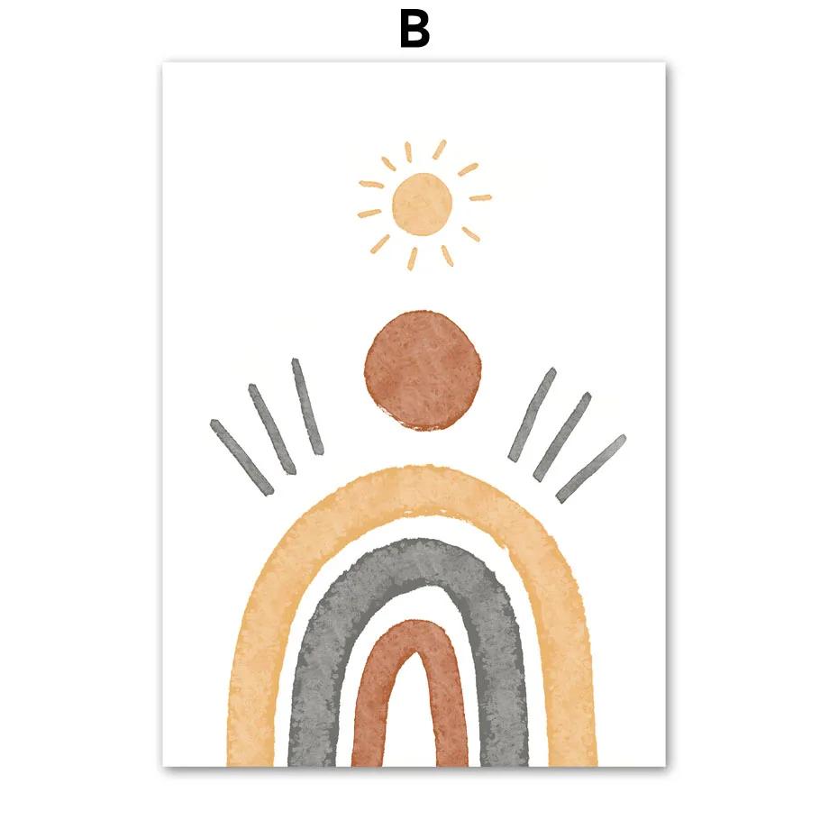 Alphabet Rainbow Gate Deer Sun Heart Cartoon Nursery Wall Art Canvas Painting Posters And Prints Wall Pictures Kids Room Decor