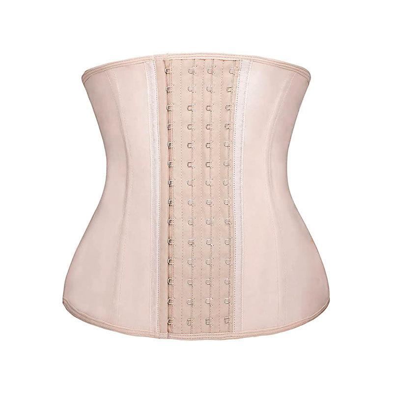 

Waist trainer bone glossy latex breasted shapewear rubber belly sports belt 3XL