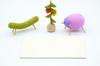 Pastel Obon Decorations: Cow and Horse, Cow (eggplant) and Horse (cucumber), Ground Cherry, and Stand Included. Spirit Horse Design. Rayon Crepe and