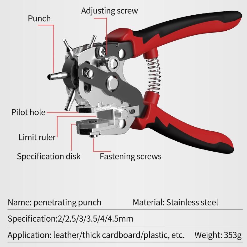 Hole Punch Pliers Eyelet Puncher Tool Punching Leather Belt