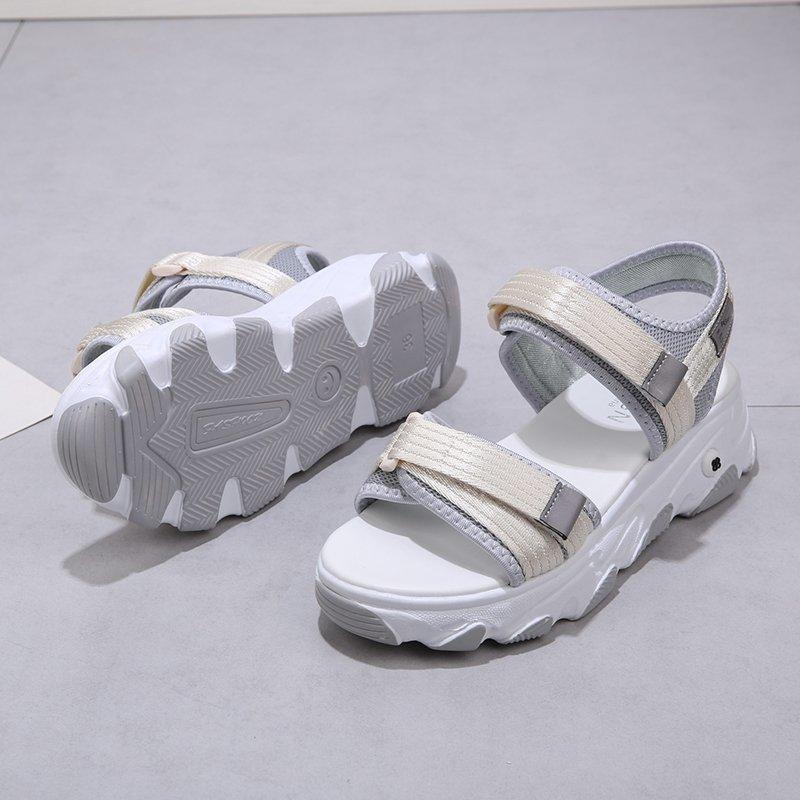 Summer Casual Womens Open Toe Sandals With Breathable Pu Upper For Beach And Daily Wear