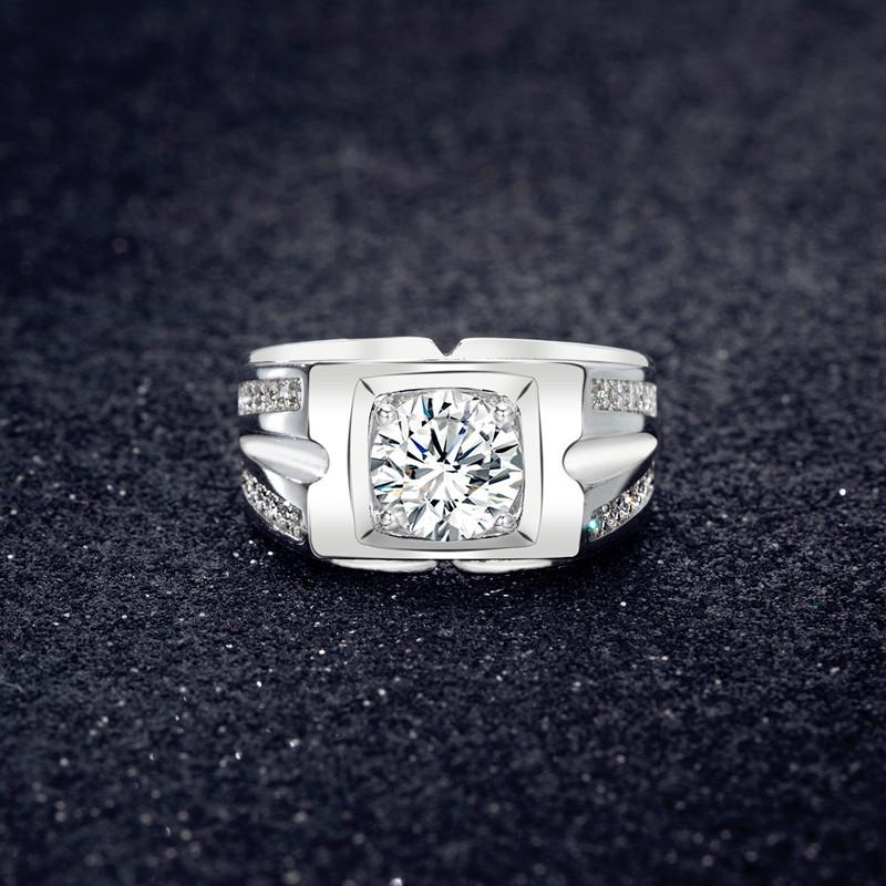 Sace Gems Klassisk Kobberlegering Zirkon Herre Ring Stilig Herre Ring