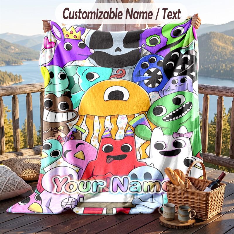 Coperta in Flanella Garten of Banban, Testo Personalizzato con Nome, Morbida e Calda Coperta in Peluche per Regalo