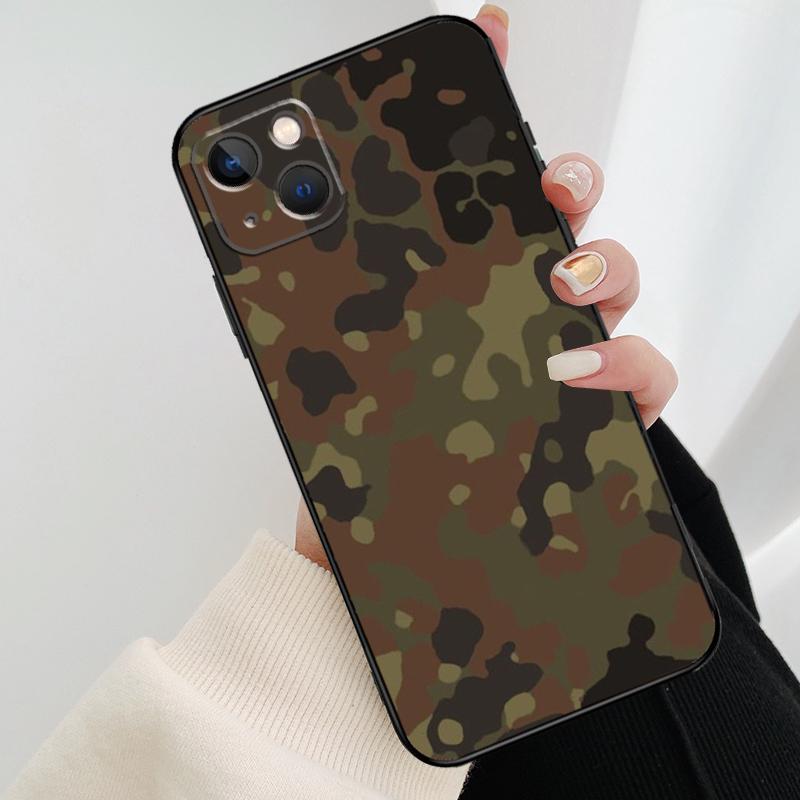 

Flecktarn Camouflage Camo Case For iPhone 12 11 13 14 15 16 Pro Max Mini Cover For iPhone XR X XS Max Plus Phone Case iPhone 11Pro MAX