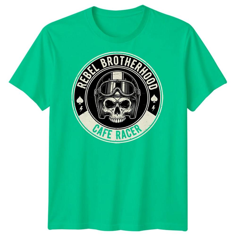 Rebel Brotherhood Cafe Racer Skull Helmet Unisexs TShirt S
