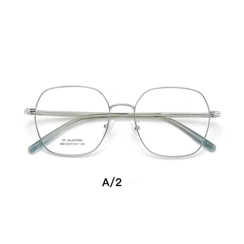 

High-end Exquisite Elegant Anti Blue Light Myopia Glasses Woman Geometric Design Minus Diopter Eyewear Silver Frames Glasses -6 Original Lenses серебряный