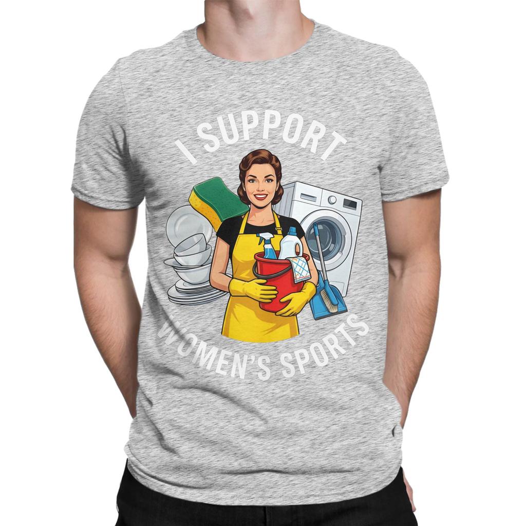 Unisexs TShirt I Support Unisexs Sports Vintage Pure Cotton Tees Short Sleeve Funny Cleaning Lady T Shirts O Neck Clothes Summer