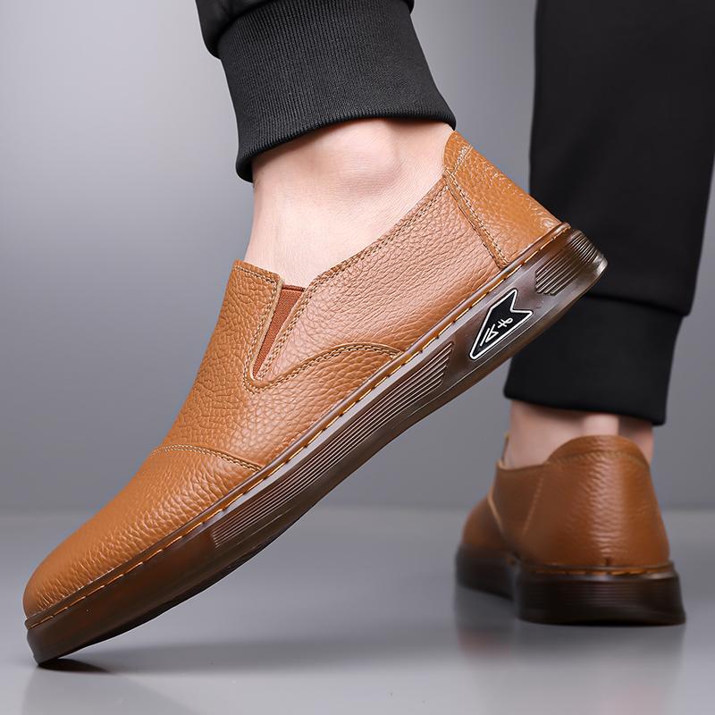 Fashion Casual Flats Male Comfortable Men Loafers Fashion Men's Driving Shoes 2025 New for Men Business Shoes Leather Mens Walking Shoes