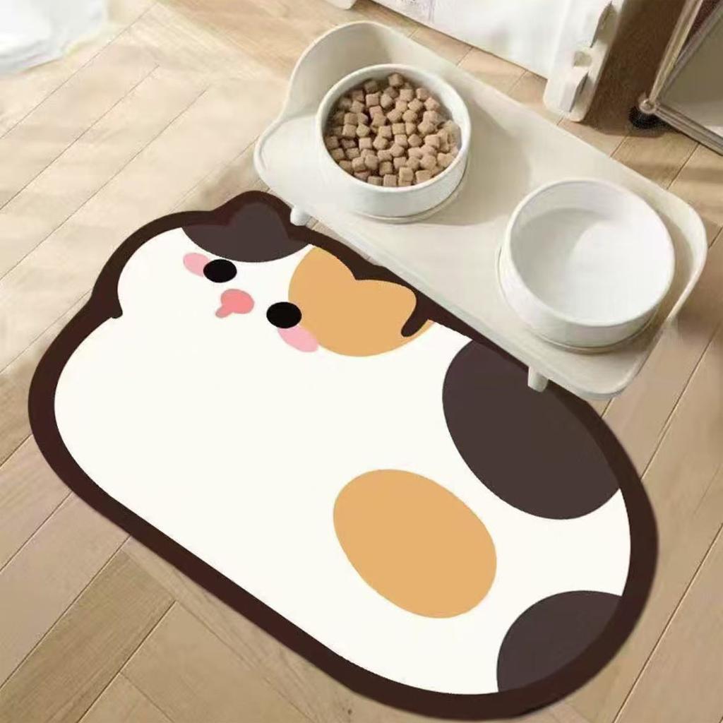 Kleines Kätzchen Bsorbent Futtermatte für Haustiere Wasserdichte Platzmatte für Hunde- und Katzenfutter Wasserabsorbierend Schnelltrocknend Rutschfest