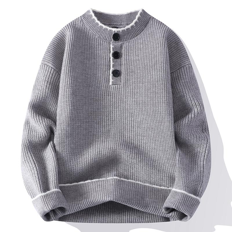Autumn Winter Fashion Casual Long Sleeve Sweater Men Knit Pullovers O-Neck Youthful Vitality Knitted Sweater Warm Knitwear