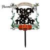 Halloween Theme Cupcake Picks Cake Topper, Acrylic Castle Bat Skull Decoration for Party, Haunted House Toppers Spooky Birthday Insert with
