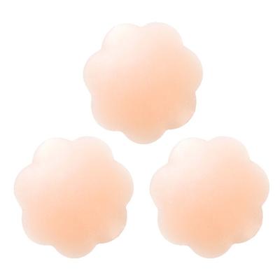 2 Stück unsichtbare Brustwarzenabdeckungen für Damen, Blumen-Herz, rund, wiederverwendbare Silikon-BH-Pads