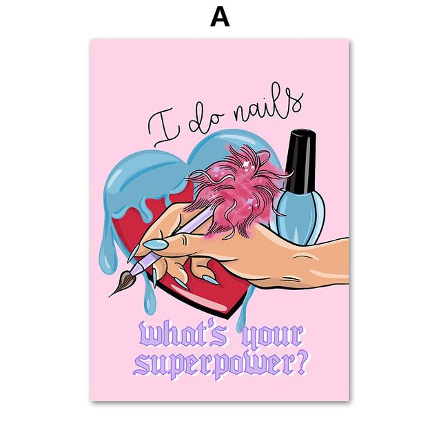 

Макияж лак для ногтей, ресницы, настенная живопись на холсте, модные скандинавские постеры и принты, настенные панно для салона красоты, декор комнаты 21*30cm