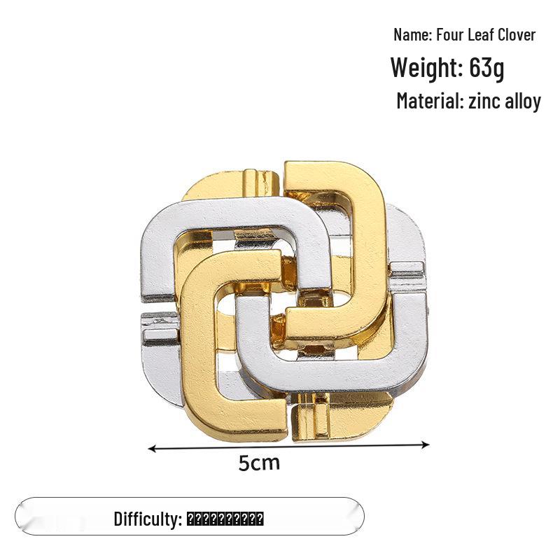 Zinc Alloy Kongming Puzzle Lock: Disentanglement Ring Educational Toy