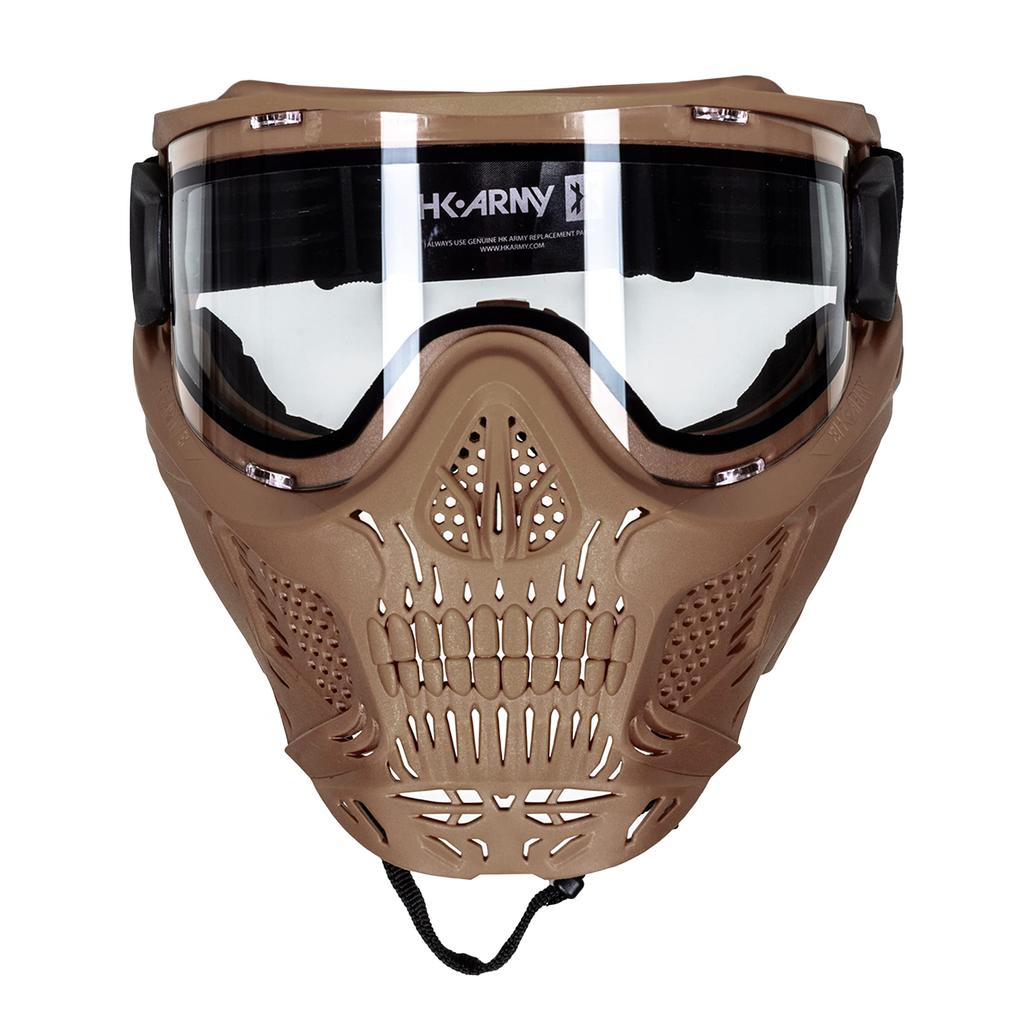 HK Army HSTL Goggle SKULL Full Face Mask, Tan Clear Lens for Airsoft and Paintball