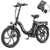 HillMiles MilePort 1 Folding Electric Bike, 20" Fat Tire E-Bike, 36V 13Ah Battery, 250W (Peak 350W) Motor, 7-Speed, 100KM Range, City/Commuter