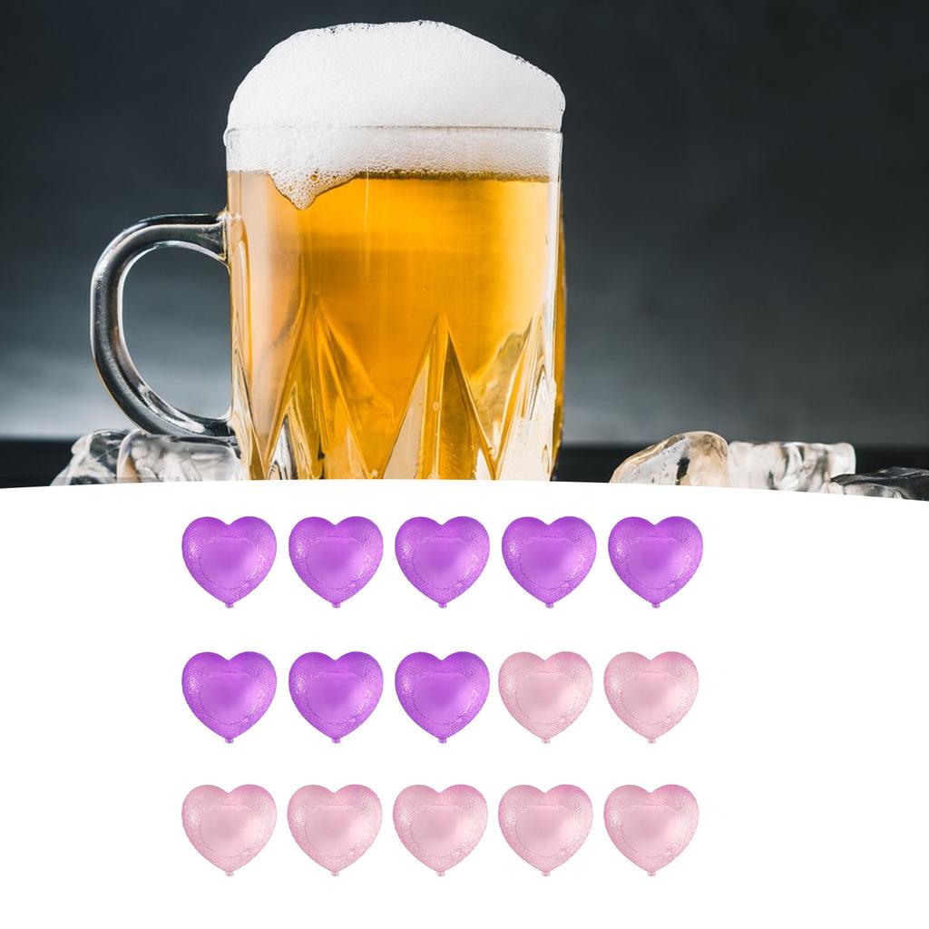 15PCS Reusable Cute Cartoon Heart Shaped Refreezable Washable Plastic S for Making Cold Drink