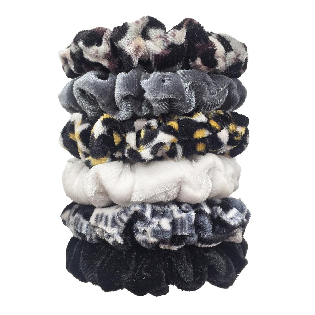 6pcs Scrunchies Women Velvet Scrunchy haar accessoires for boutique Cute Leopard High Quality Elastic Headwear Ponytail Hair Tie
