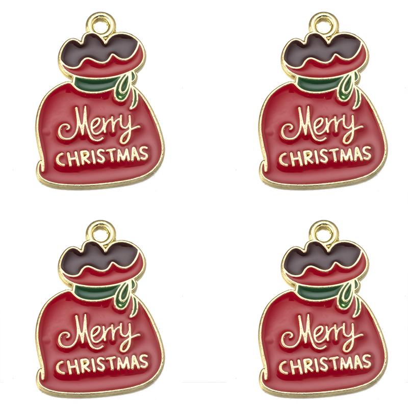 10pcs/lot Alloy Drip Oil Pendant Santa Claus Snowman Christmas Tree Charm Pendant For DIY Men Women Earrings Necklace Party Gift