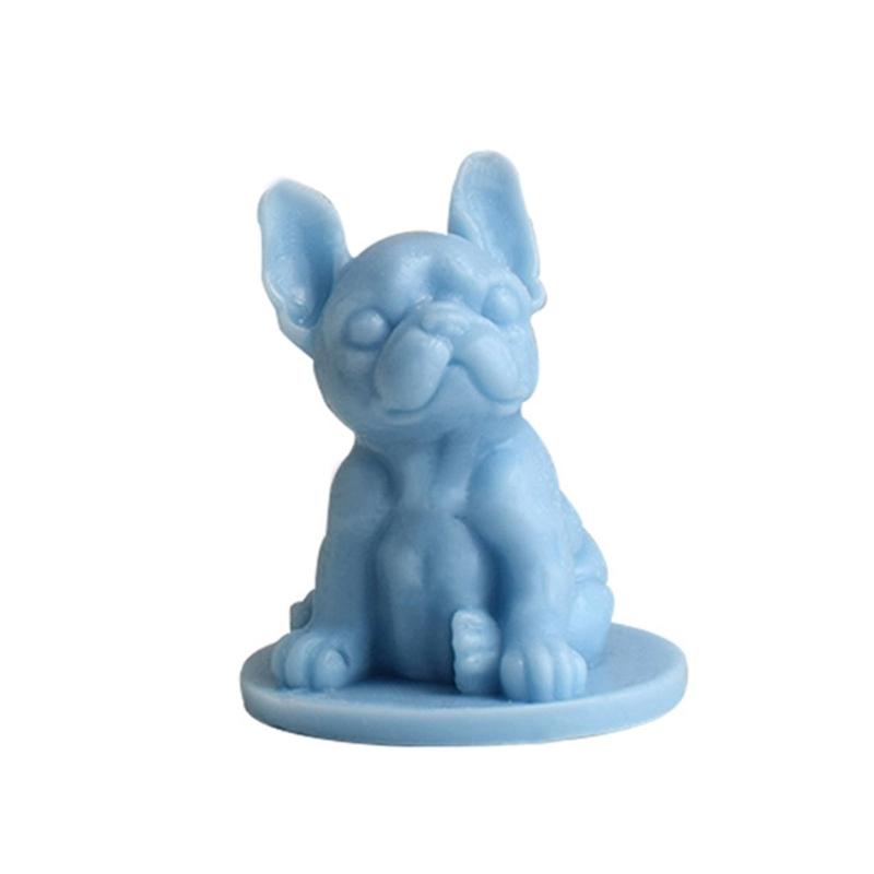 Dog Candle Silicone Sugar Cake Mold French Fighting Dog Cake Mold Chocolate Ice Block French Dessert Cake Decoration