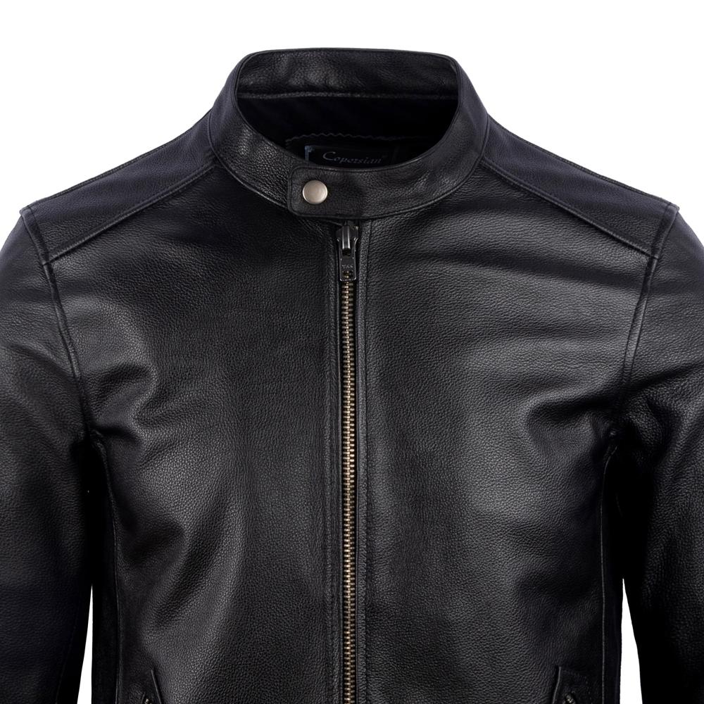 Real Cowhide Genuine Leather Jacket Men Black Motorcycle Coat Mens Biker Clothes Spring Autumn Asian Size