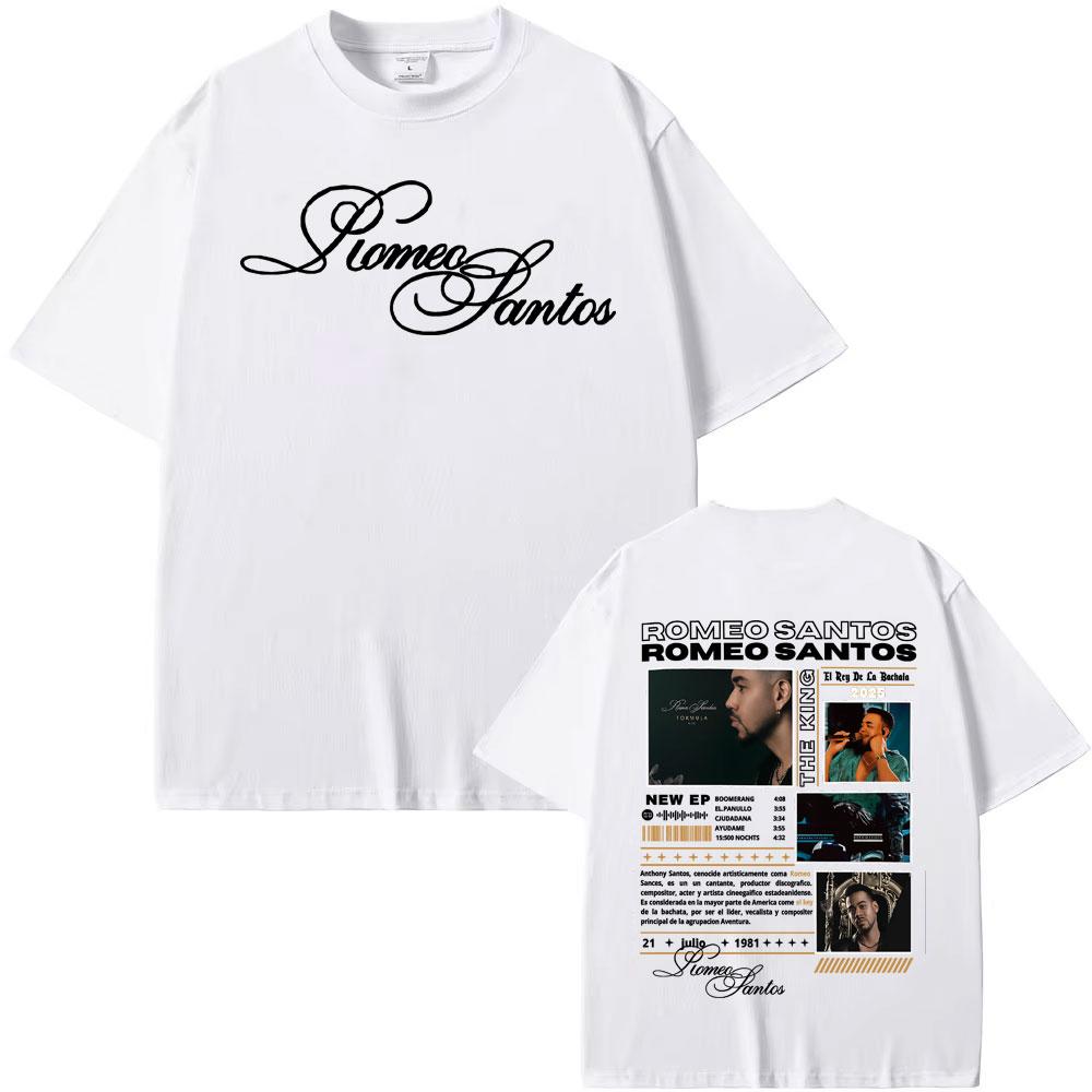 Rapper Romeo Santos The King Tormula Tour 2025 Graphic T Shirts Unisexs Women Gothic Fashion Hip Hop T Shirt Tshirts