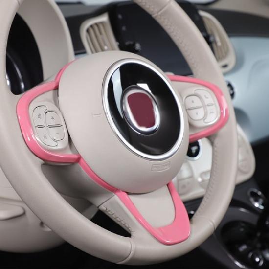 Pink Interior Steering Wheel Button Cover Trim For Fiat 500 2016-2024