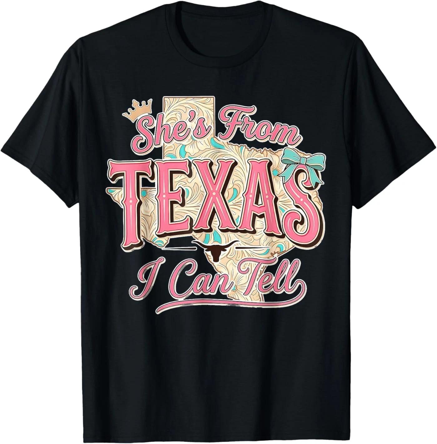 She s from Texas I Can Tell, Floral Texas Map T-Shirt S