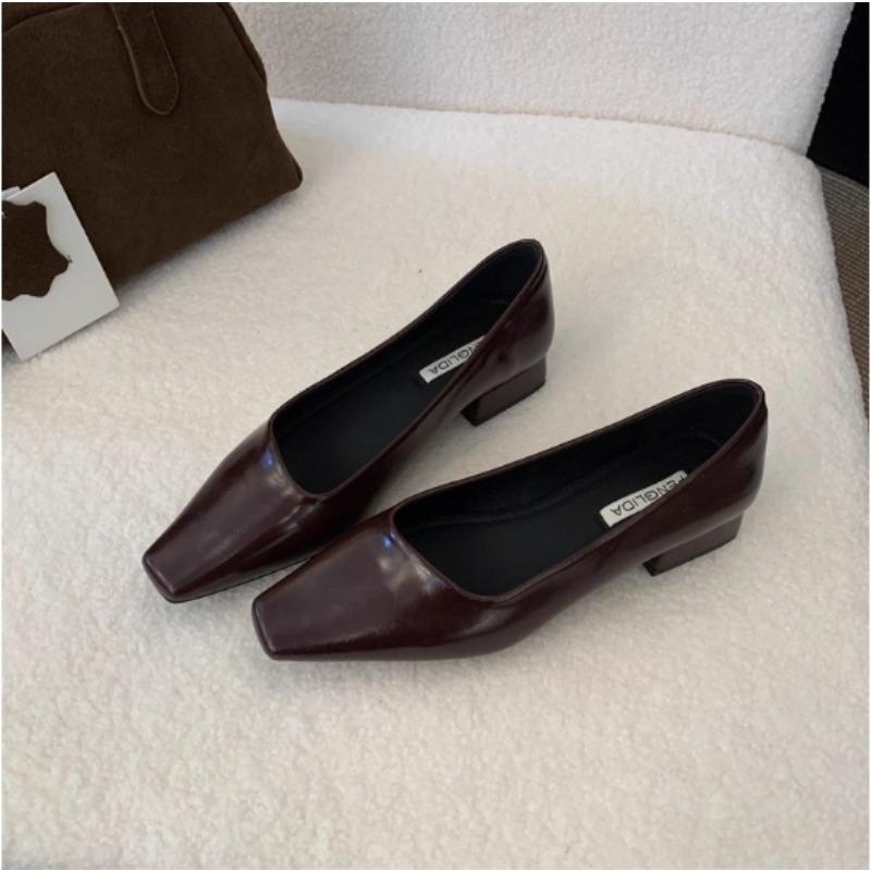 New Genuine Leather Multi-color Low-heeled Women's Shoes Round Toe Flats Bottom Shallow Cut Single Shoe Casual Versatile Loafers