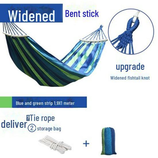 Hängemattenschaukel aus Segeltuch für den Außenbereich, Einzel-/Doppelhängematte, Überrollschutz, Polyester-Baumwolle, Farbstreifen-Design