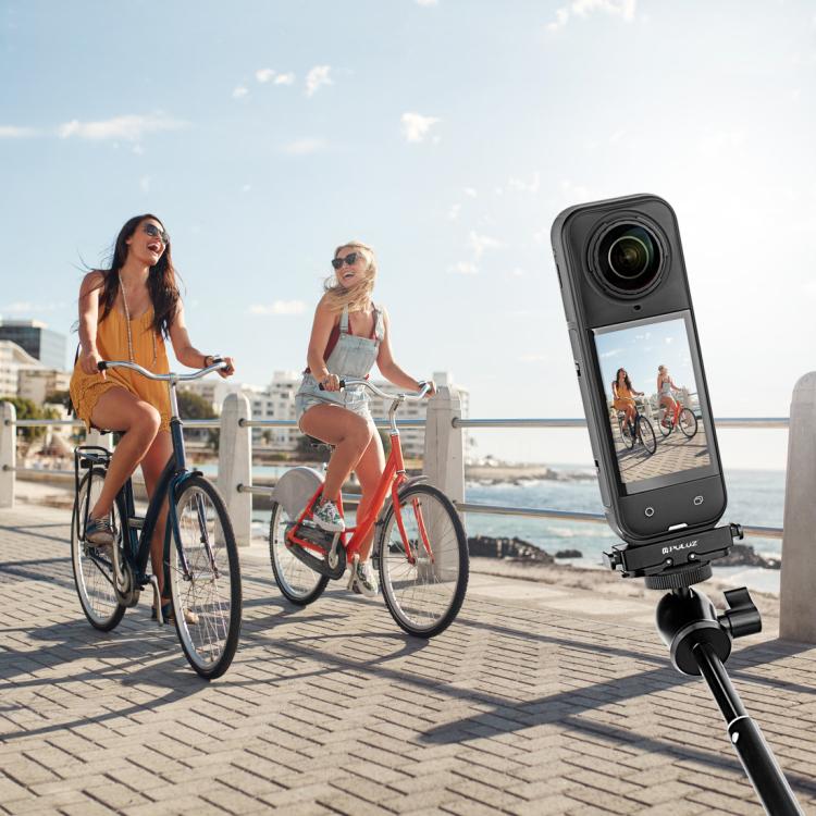 Dla Insta360 X5 / X4 Air / Ace Pro / Pro 2 PULUZ Aluminiowy Lotniczy Adapter Bazowy z Szybkozłączką (czarny)
